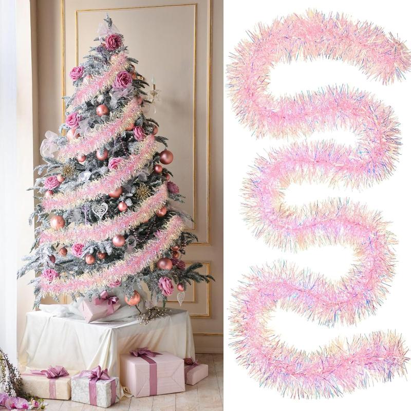 Tinsel Garland Decoration - 1/3/5PCS Guirlanda de Natal Rosa de
