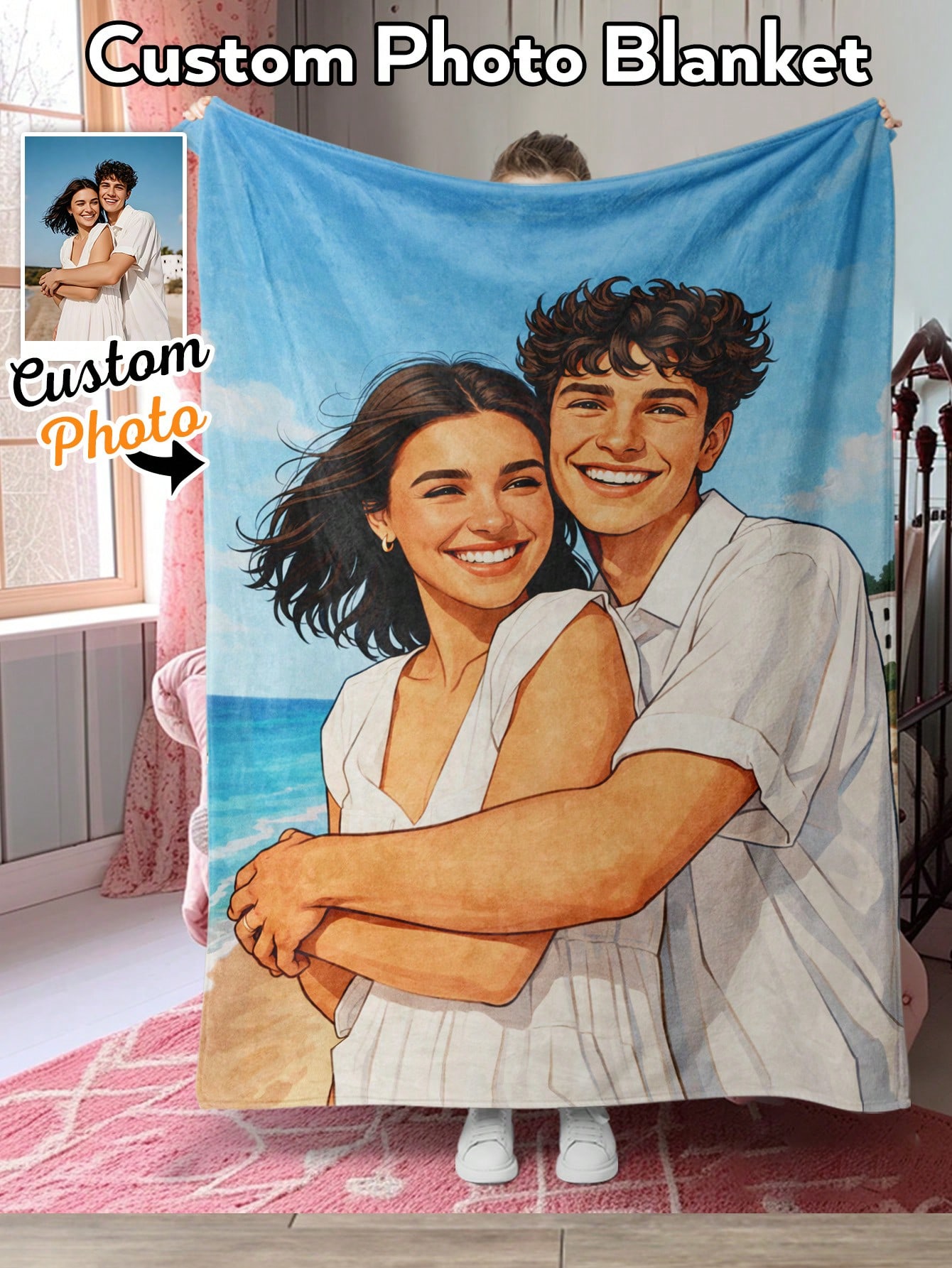 Christmas Throw Blanket - Cobertor de Foto Personalizado com Estilo