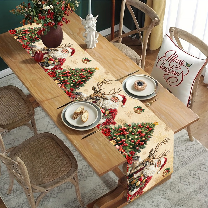 Christmas Table Runner - Vintage natal corredor de mesa retro