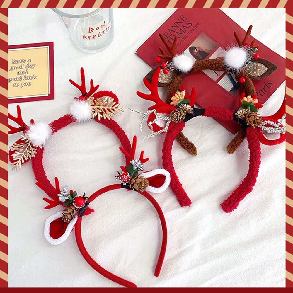 Bonito decoração de natal band - Reindeer Antlers Headband avaliação e preço