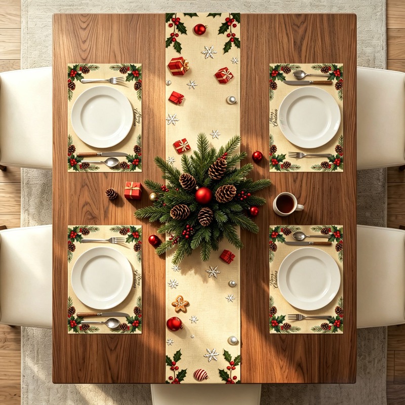 Kit com 5 Peças: Caminho de Me - Christmas Table Runner avaliação e preço